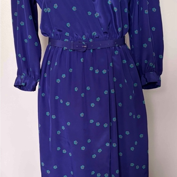 Vintage Maggie London Purple/Blue Dress - Picture 5 of 8